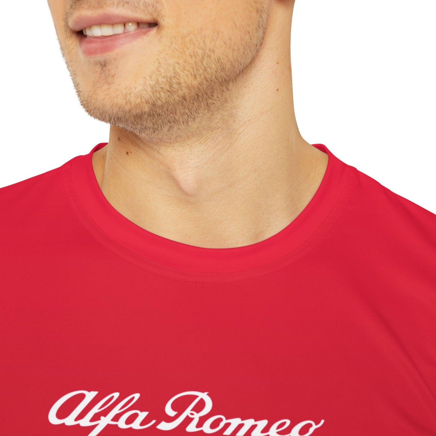 Alfa Romeo Performance Men's Tee - Rosso Competizione, Moisture-Wicking, Made in USA - Alfa Romeo Enthusiasts - Quadrifoglio Style - AI Print Spot