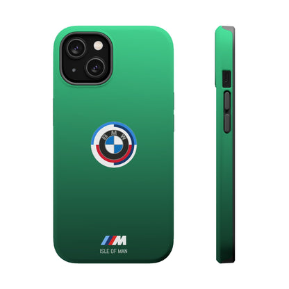 BMW G8X Isle of Man Green iPhone MagSafe Tough Case - 50 Jahre Logo and M Piping