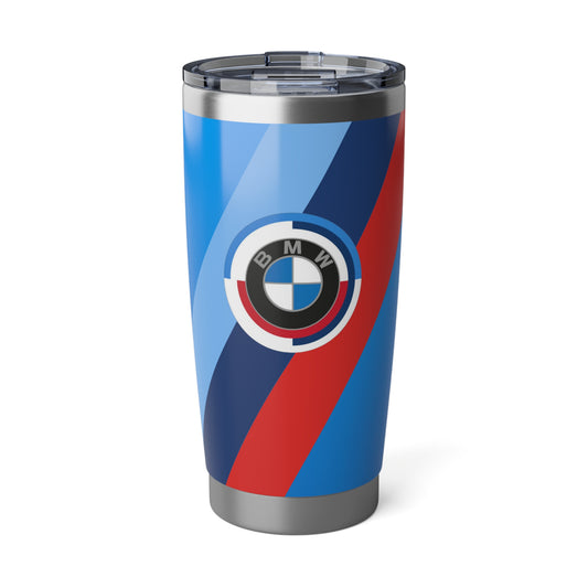 BMW 20oz Tumbler in Daytona Blue – 50 Jahre – M Paspelierung &amp; Logo – Limited Edition – Edelstahl – Autoliebhaber – G80-Fans