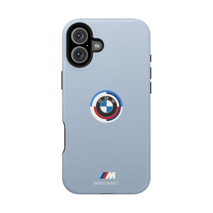 BMW G8X Brooklyn Grey iPhone MagSafe Tough Case - 50 Jahre Logo and M Piping