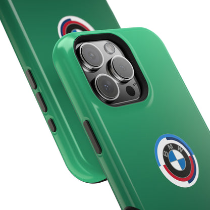 BMW G8X Isle of Man Green iPhone MagSafe Tough Case - 50 Jahre Logo and M Piping