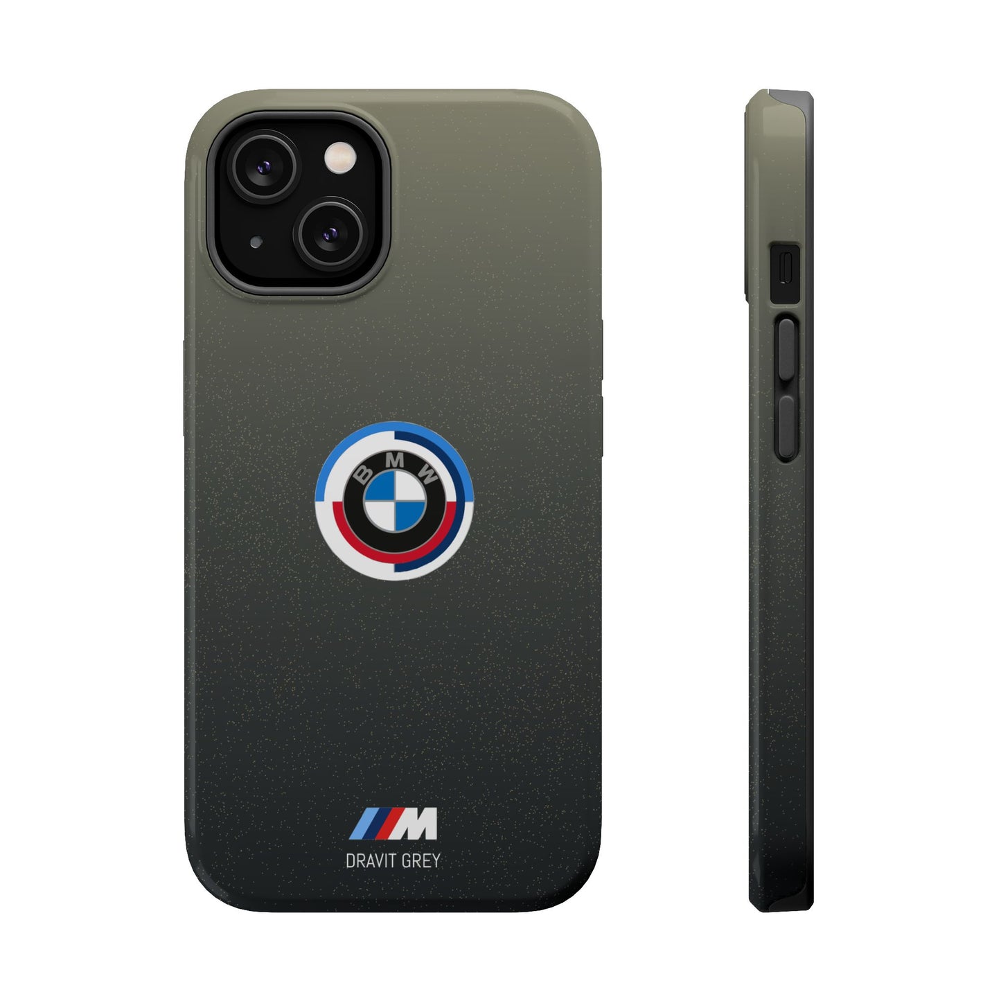 BMW G8X Dravit Grey With Gold Flecks iPhone MagSafe Tough Case - 50 Jahre Logo and M Piping