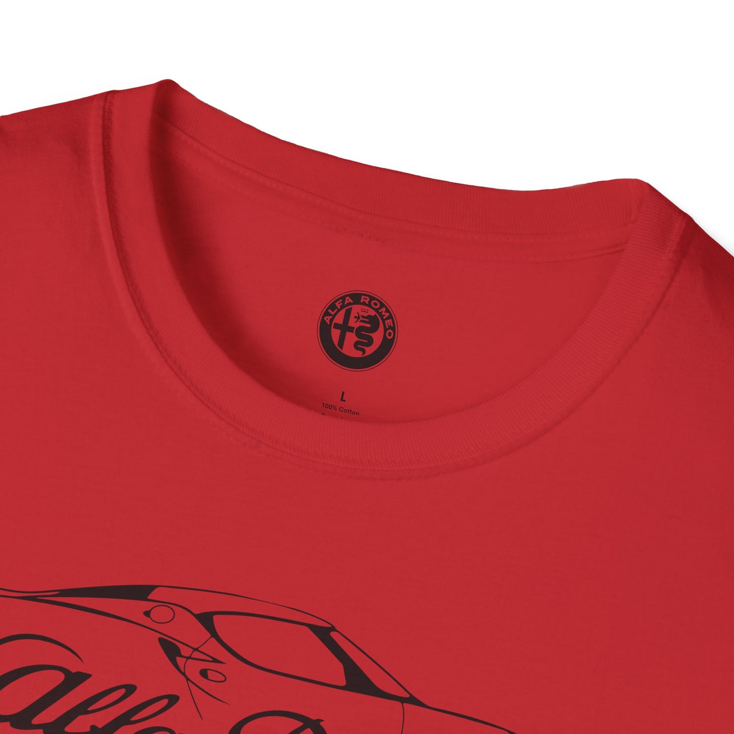 Alfa Romeo 4C Silhouette T-Shirt - Unisex Softstyle by Gildan - 100% Cotton Comfort - Casual & Stylish - Perfect for 4C Owners