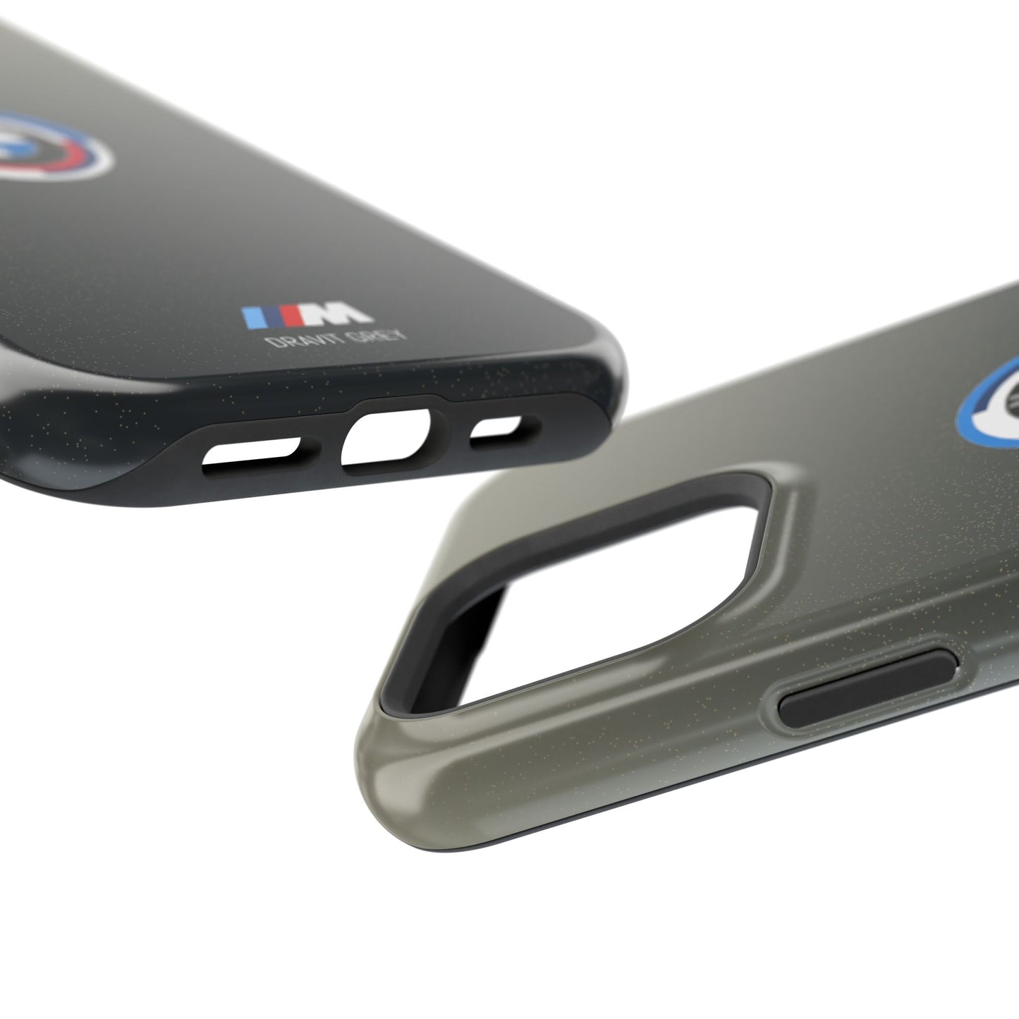 BMW G8X Dravit Grey With Gold Flecks iPhone MagSafe Tough Case - 50 Jahre Logo and M Piping