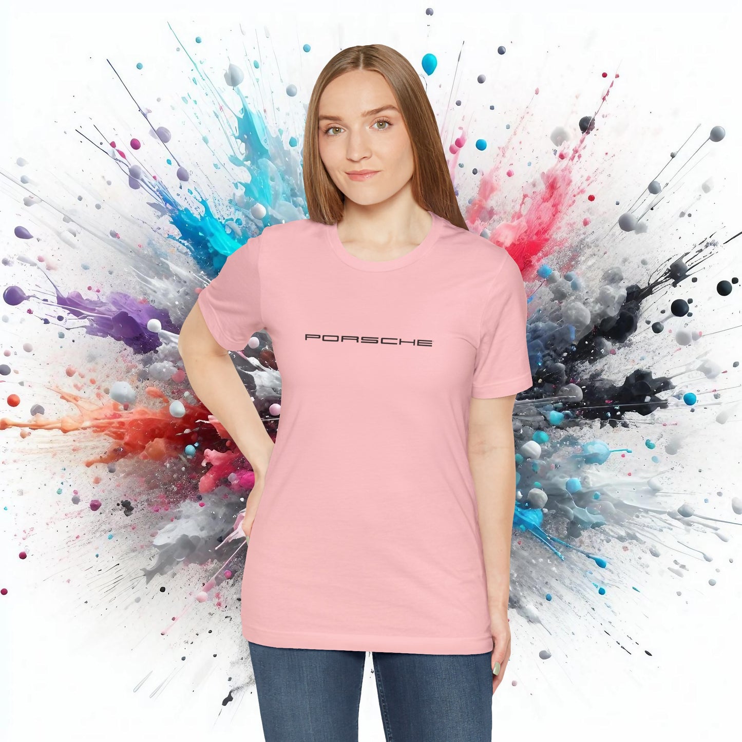 Porsche inspiriertes Logo Bella+Canvas Kurzarm-T-Shirt – 16 Farben – ethisches Unisex-Baumwoll-T-Shirt – hergestellt in den USA