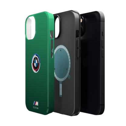 BMW G8X Isle of Man Green iPhone MagSafe Tough Case - 50 Jahre Logo and M Piping