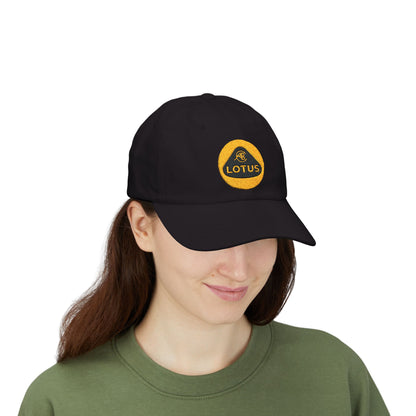 Classic Dad Cap with Lotus Logo Roundel Embroidered in 100% Cotton