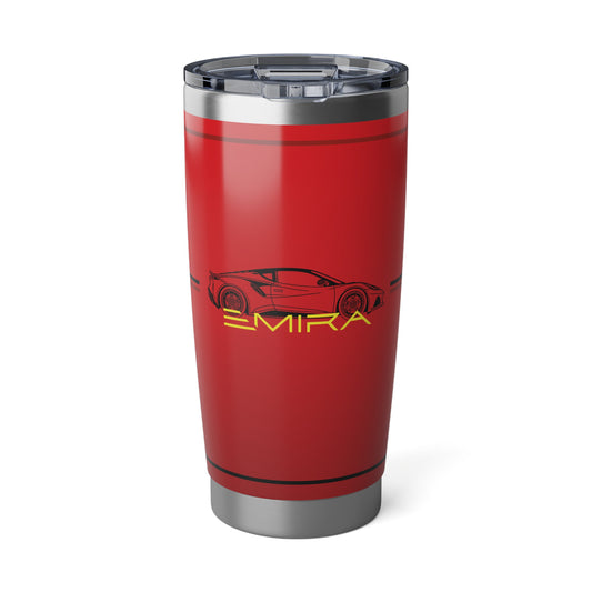 Lotus Emira 20oz Tumbler in Vivid Red - Silhouette and Logo Design - Stainless Steel Double Wall Insulation