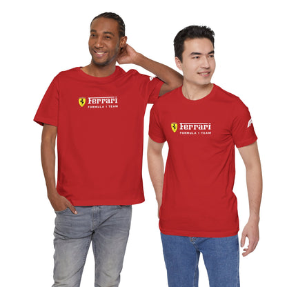 Ferrari Unisex Bella+Canva Ultra Soft T-Shirt – Bequemer Stil – Scuderia und Formel-1-Team – Geschenk für den Auto-Enthusiasten – Auto-Show-Ausrüstung