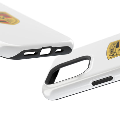 iPhone MagSafe Tough Case - Porsche Crest - White Gloss/Matte - iPhone 14-16 Pro Max