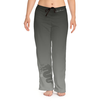 Alfa Romeo Women's Pajama Pants - Vesuvio Gray with Biscione Snake & Cross - Made in USA