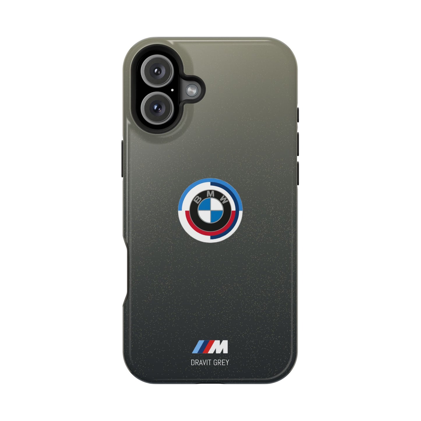 BMW G8X Dravit Grey With Gold Flecks iPhone MagSafe Tough Case - 50 Jahre Logo and M Piping