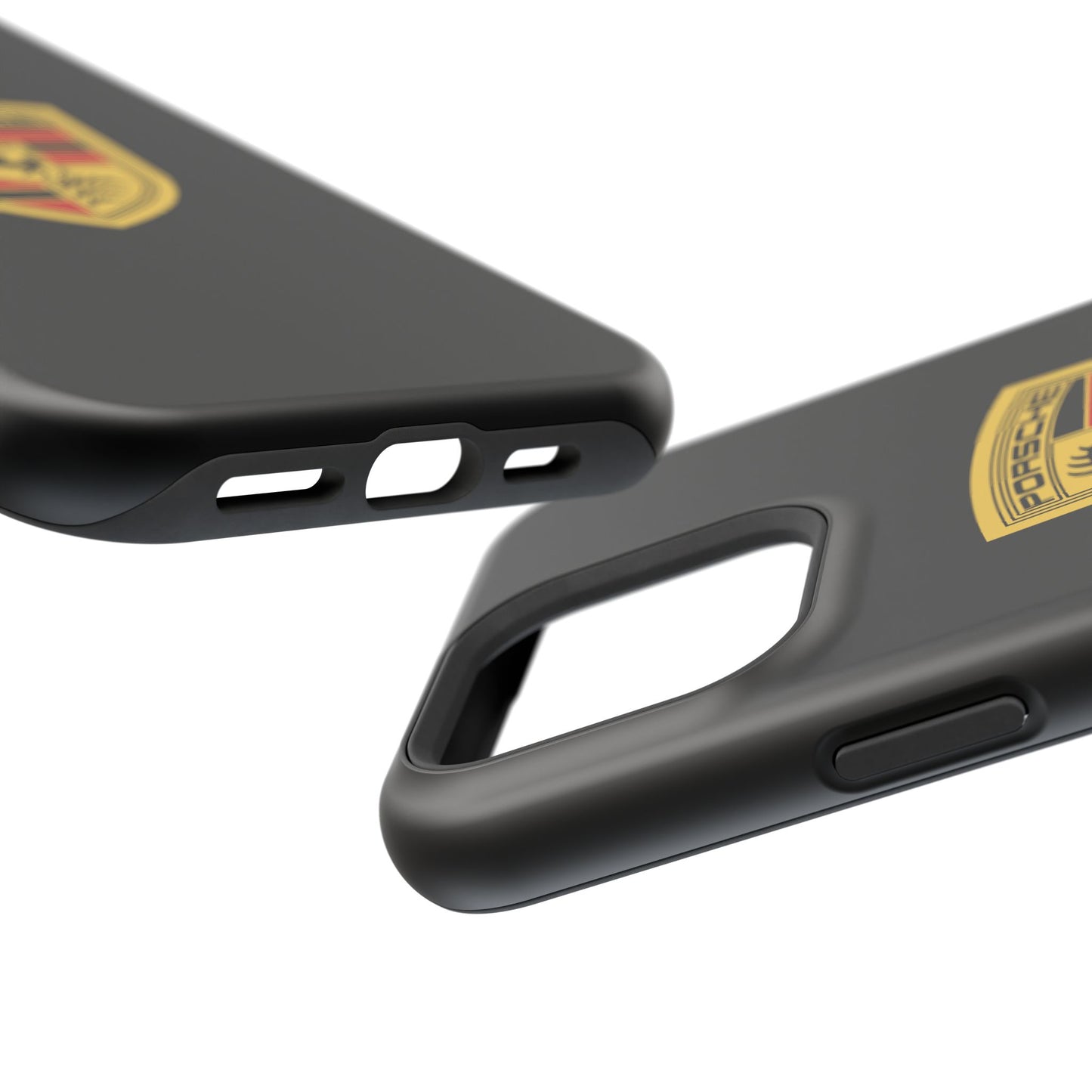 Porsche Crest iPhone MagSafe Elegance Case - iPhone 13 through 16 Pro Max - Black Gloss or Matte