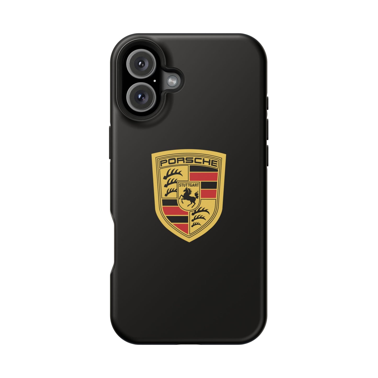 Porsche Crest iPhone MagSafe Elegance Case - iPhone 13 through 16 Pro Max - Black Gloss or Matte