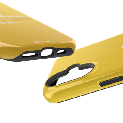 MagSafe® Dual Layer iPhone Case - Alfa Romeo 4C Spider Design in White on Giallo Prototipo