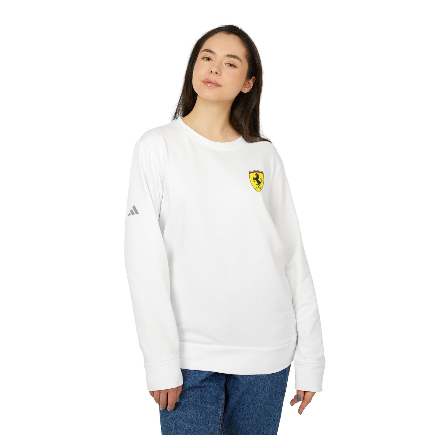 adidas Unisex Fleece Sweatshirt with Ferrari Scuderia Logo – Premium Comfort Meets Racing Style