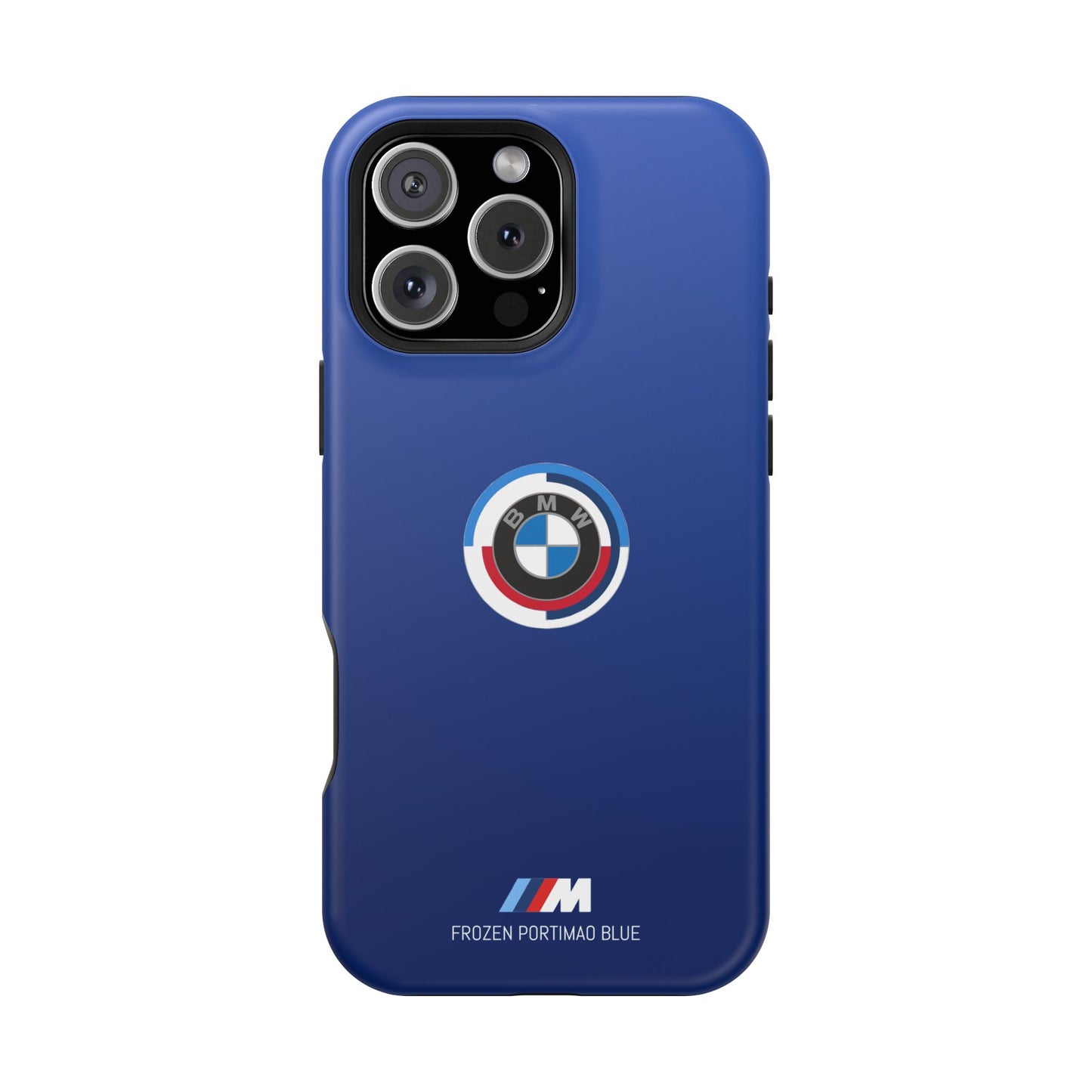 BMW G8X Frozen Portimao Blue iPhone MagSafe Tough Case - 50 Jahre Logo and M Piping