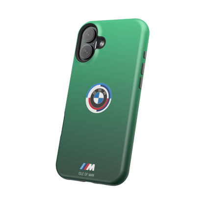 BMW G8X Isle of Man Green iPhone MagSafe Tough Case - 50 Jahre Logo and M Piping