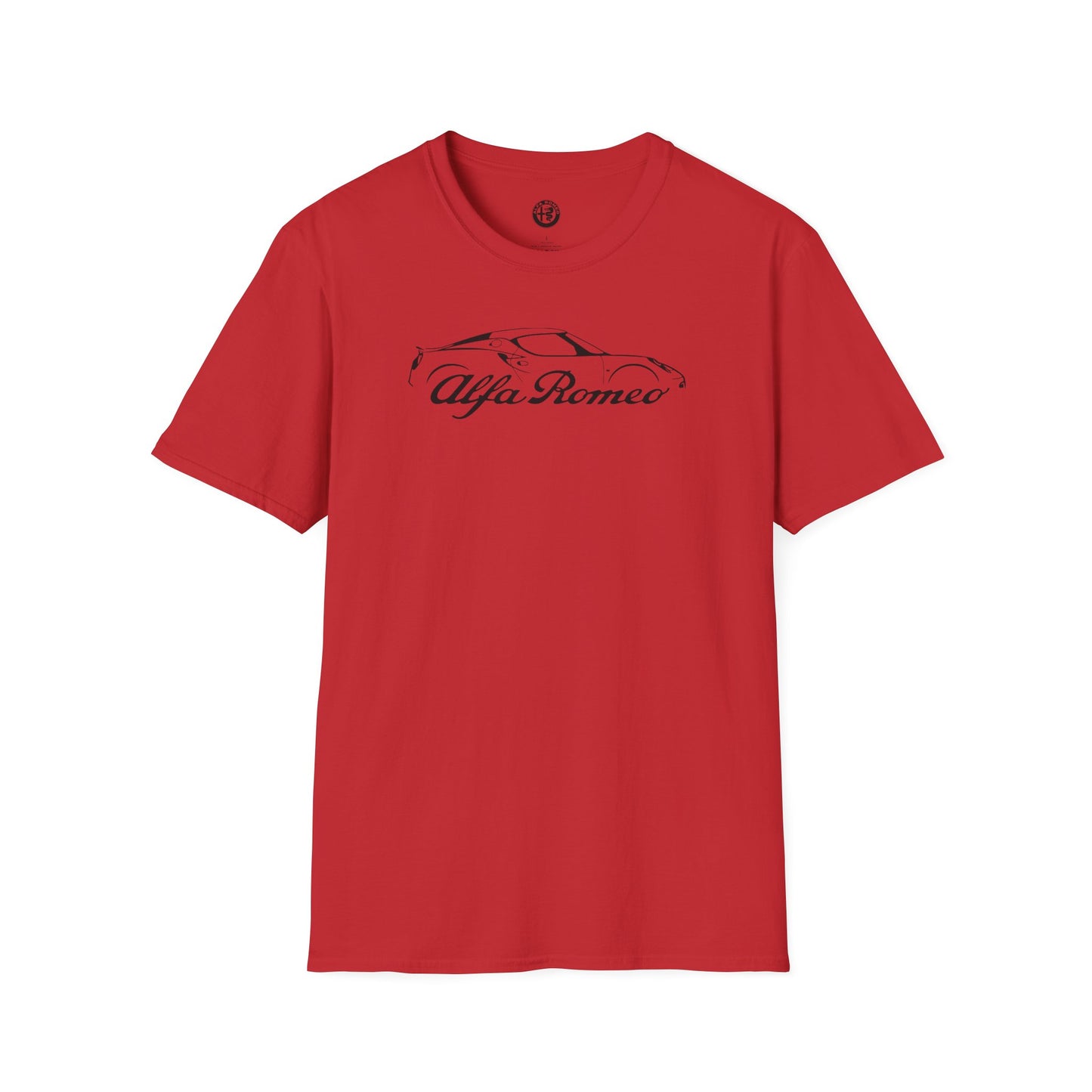 Alfa Romeo 4C Silhouette T-Shirt - Unisex Softstyle by Gildan - 100% Cotton Comfort - Casual & Stylish - Perfect for 4C Owners