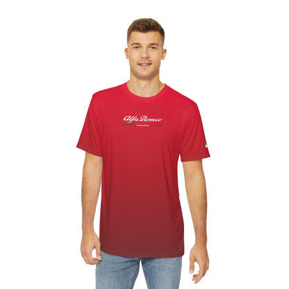 Alfa Romeo Performance Men's Tee - Rosso Competizione, Moisture-Wicking, Made in USA - Alfa Romeo Enthusiasts - Quadrifoglio Style - AI Print Spot