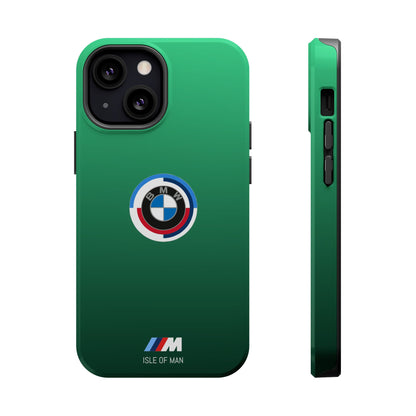 BMW G8X Isle of Man Green iPhone MagSafe Tough Case - 50 Jahre Logo and M Piping