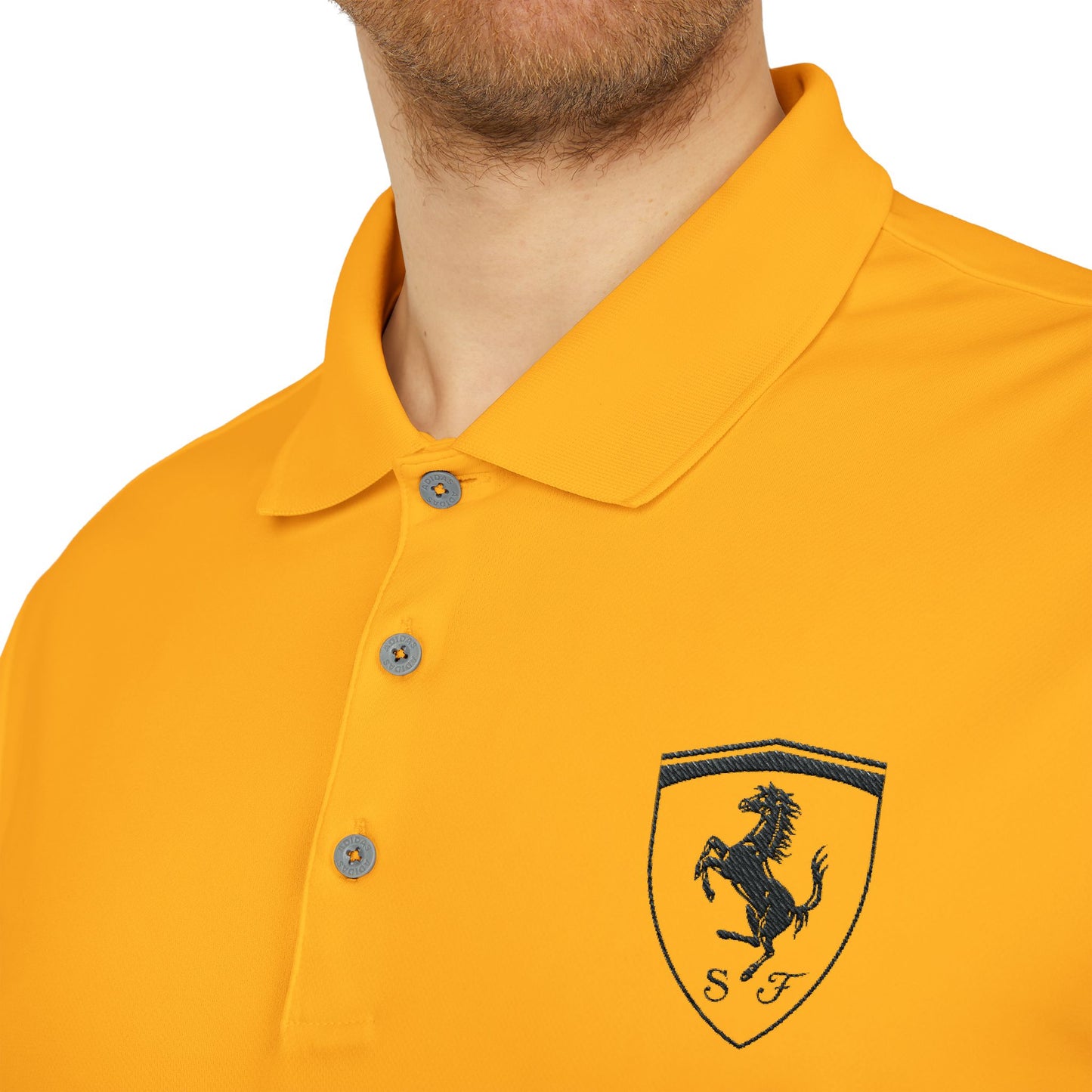 adidas Unisex Performance Polo with Ferrari Scuderia Silhouette Embroidery – Stylish & Functional - Multiple Colors