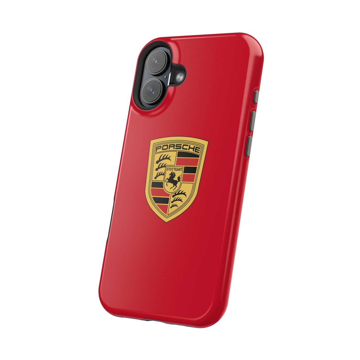 iPhone MagSafe Tough Case - Porsche Crest - Dark Red Gloss/Matte - iPhone 14-16 Pro Max