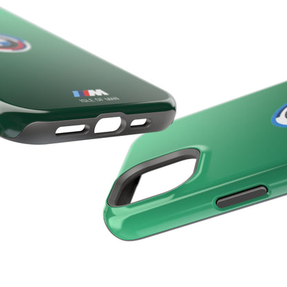 BMW G8X Isle of Man Green iPhone MagSafe Tough Case - 50 Jahre Logo and M Piping