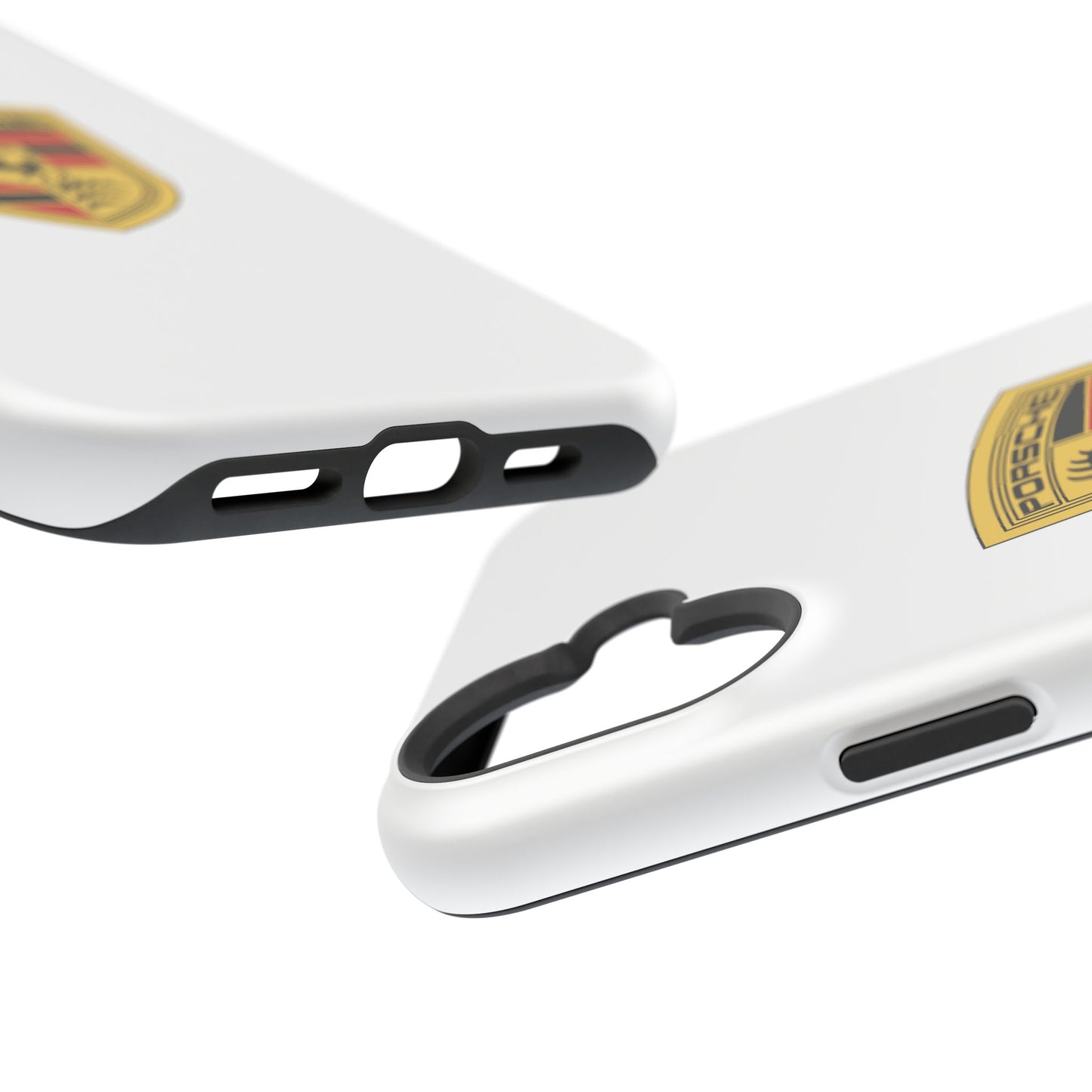 iPhone MagSafe Tough Case - Porsche Crest - White Gloss/Matte - iPhone 14-16 Pro Max