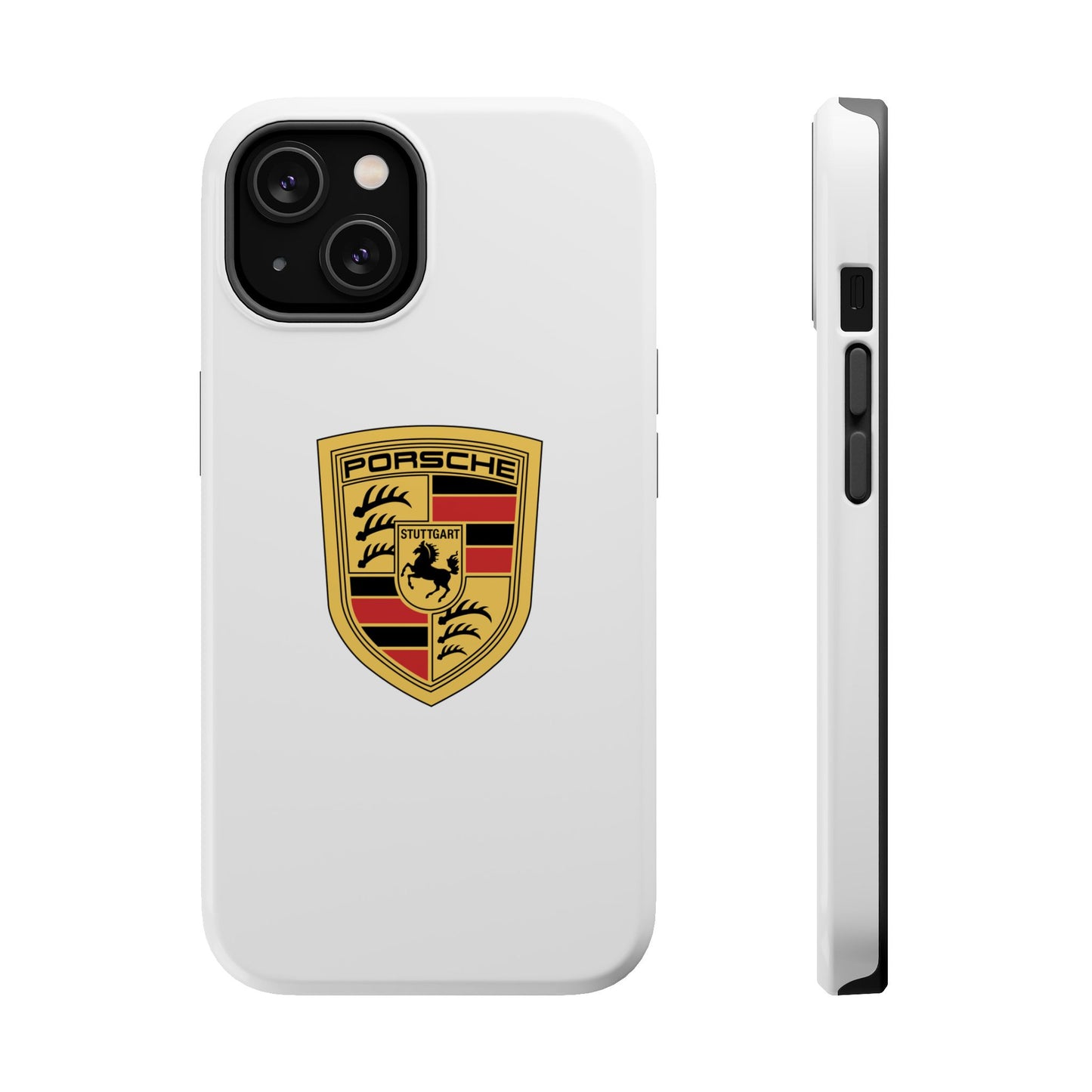 iPhone MagSafe Tough Case - Porsche Crest - White Gloss/Matte - iPhone 14-16 Pro Max