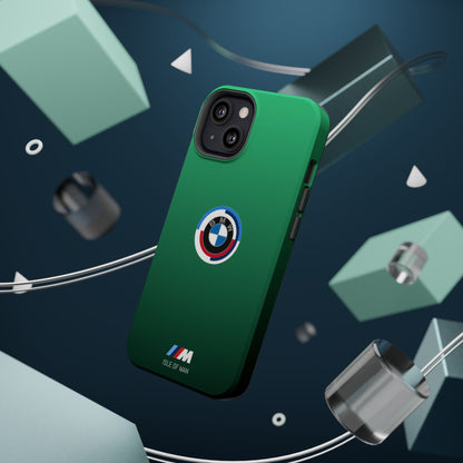 BMW G8X Isle of Man Green iPhone MagSafe Tough Case - 50 Jahre Logo and M Piping