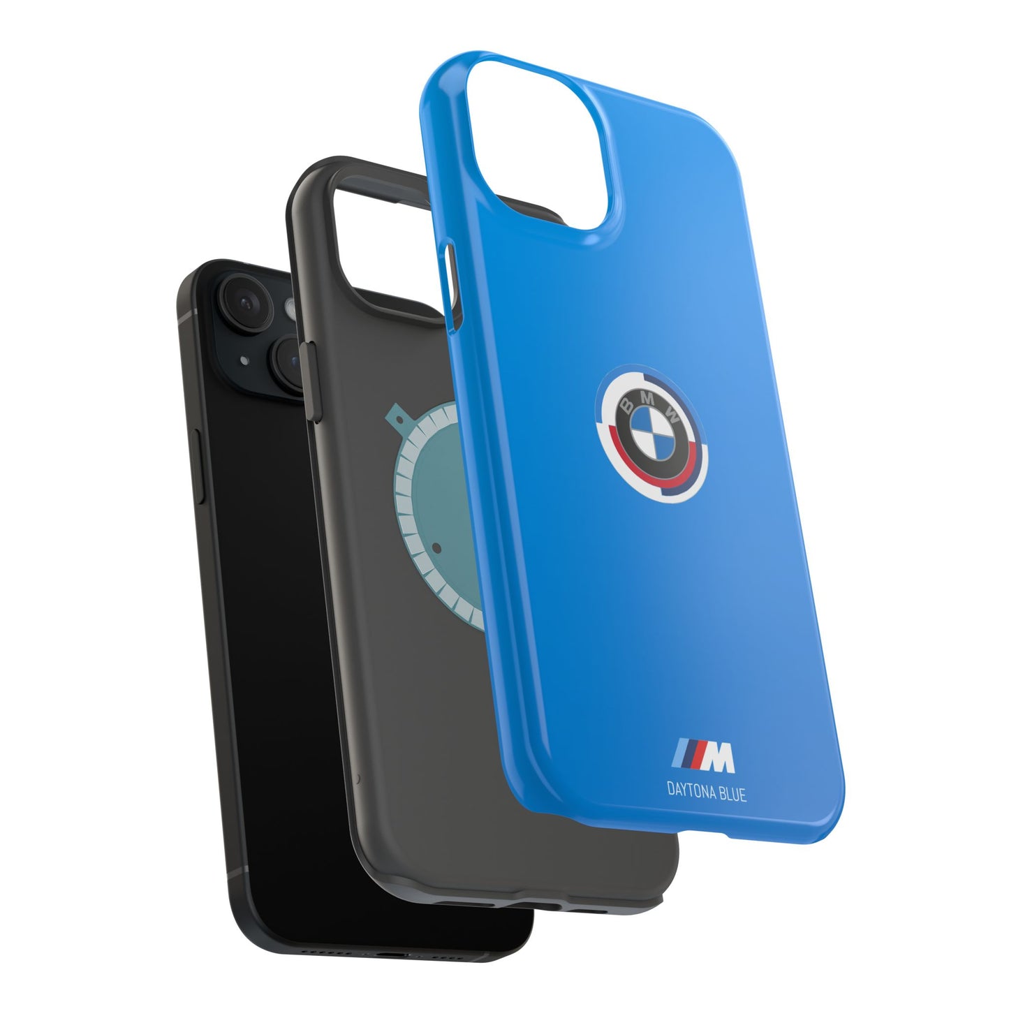 BMW G8X Daytona Blue iPhone MagSafe Tough Case - 50 Jahre Logo and M Piping