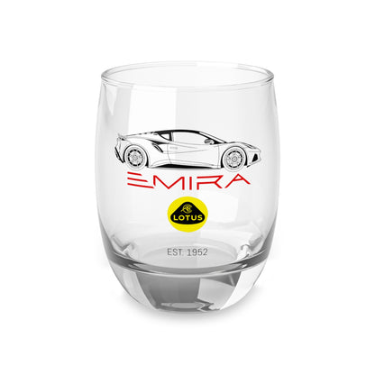 Lotus Emira 6oz Whiskey Glass - Emira Silhouette and Lotus Logos