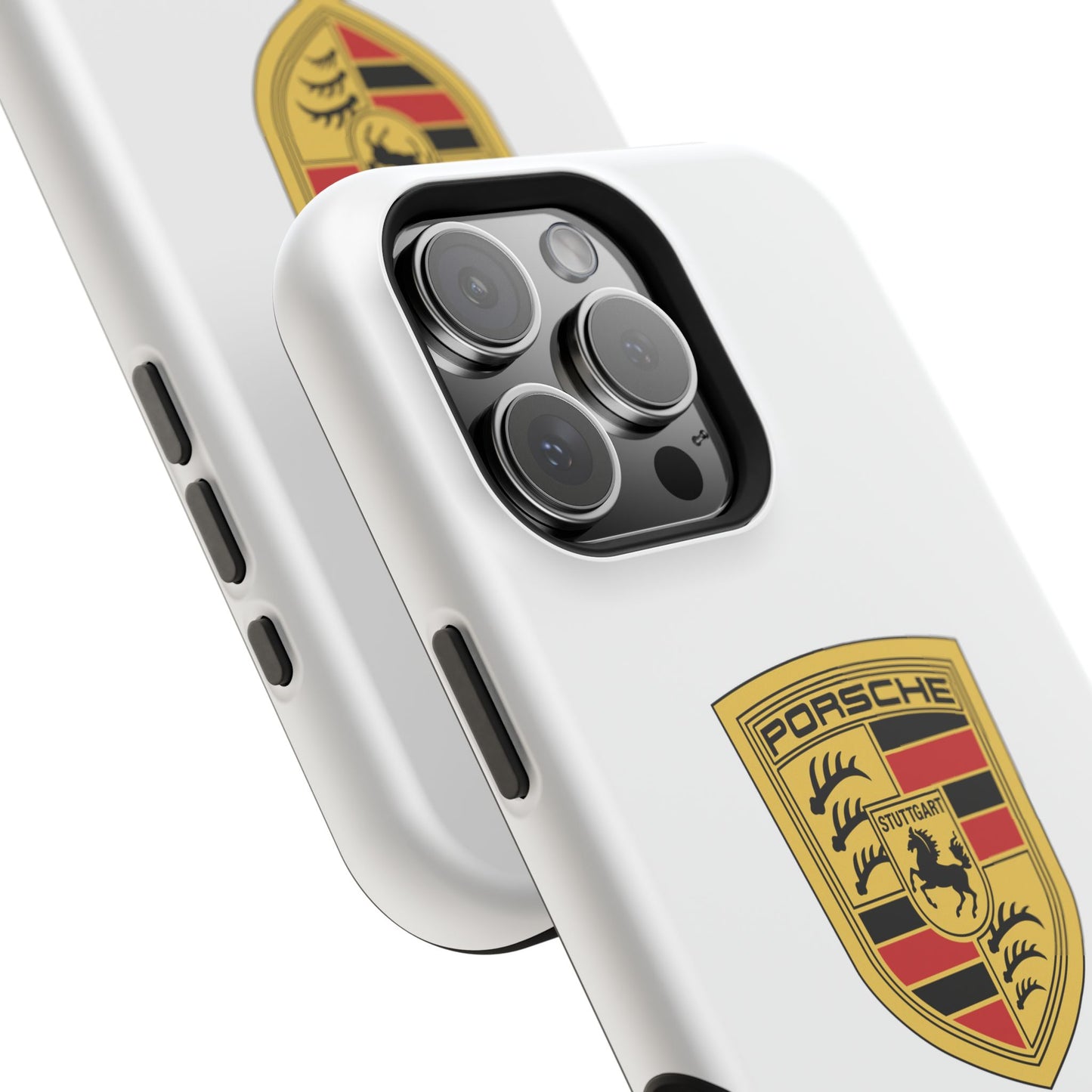 iPhone MagSafe Tough Case - Porsche Crest - White Gloss/Matte - iPhone 14-16 Pro Max