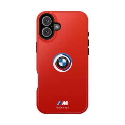 BMW G8X Toronto Red iPhone MagSafe Tough Case - 50 Jahre Logo and M Piping