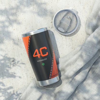 Custom Alfa Romeo 4C Exclusive Vagabond 20oz Tumbler - 3M Fiery Orange Gloss + Carbon Fiber Finish - Personalized