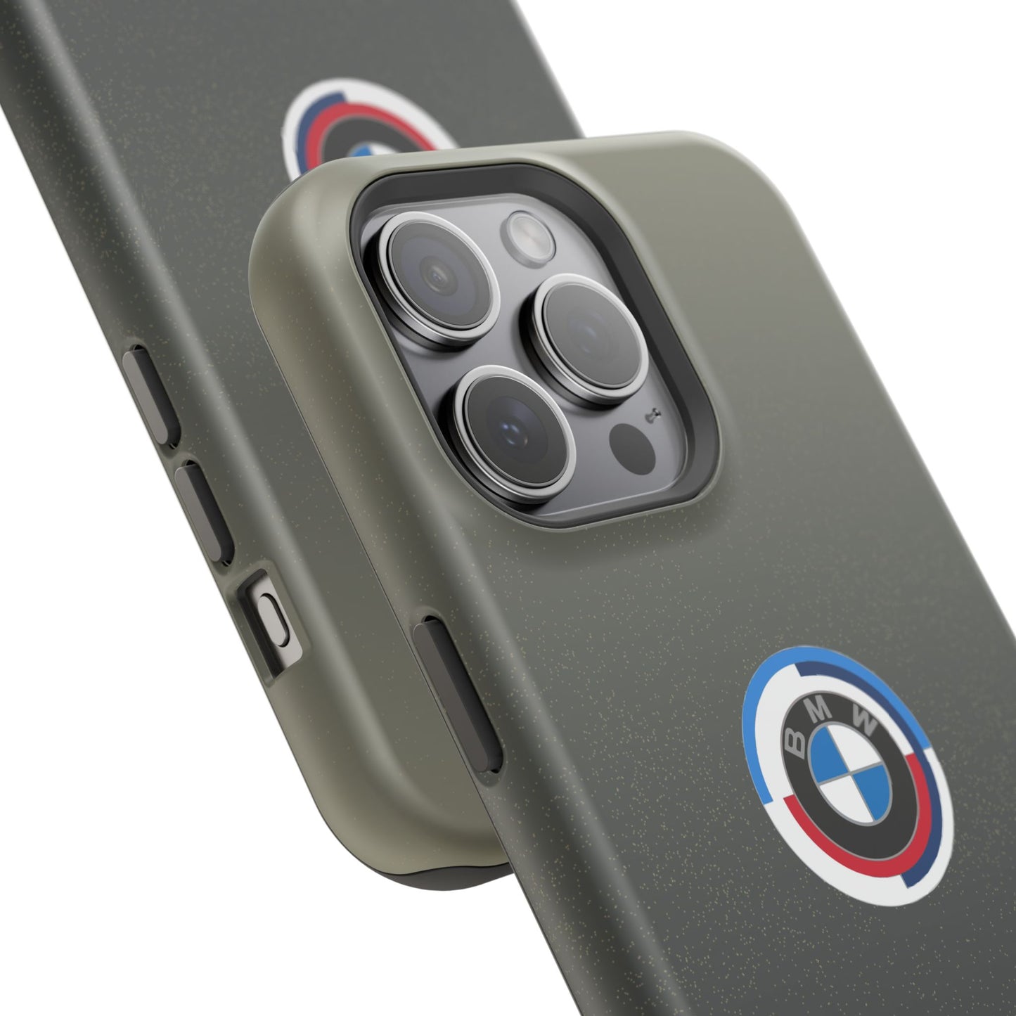 BMW G8X Dravit Grey With Gold Flecks iPhone MagSafe Tough Case - 50 Jahre Logo and M Piping