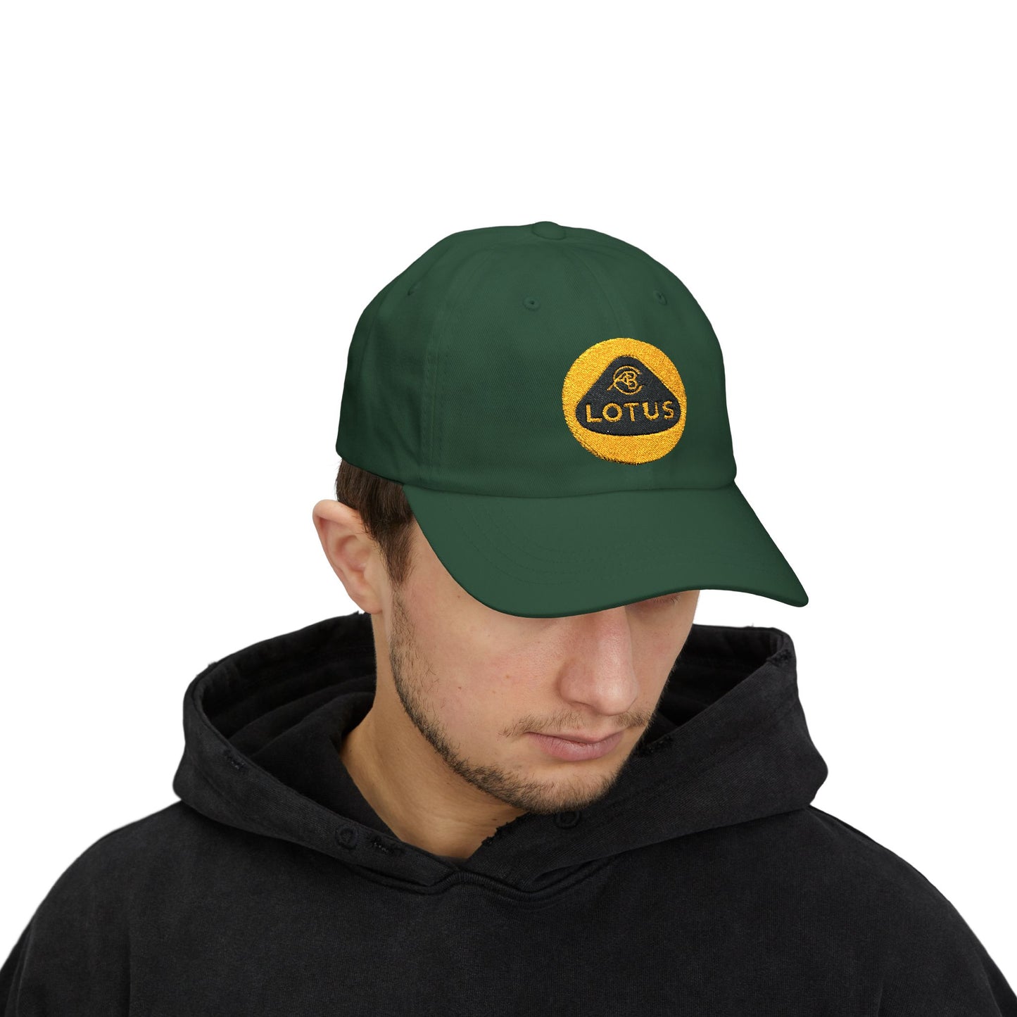 Classic Dad Cap with Lotus Logo Roundel Embroidered in 100% Cotton