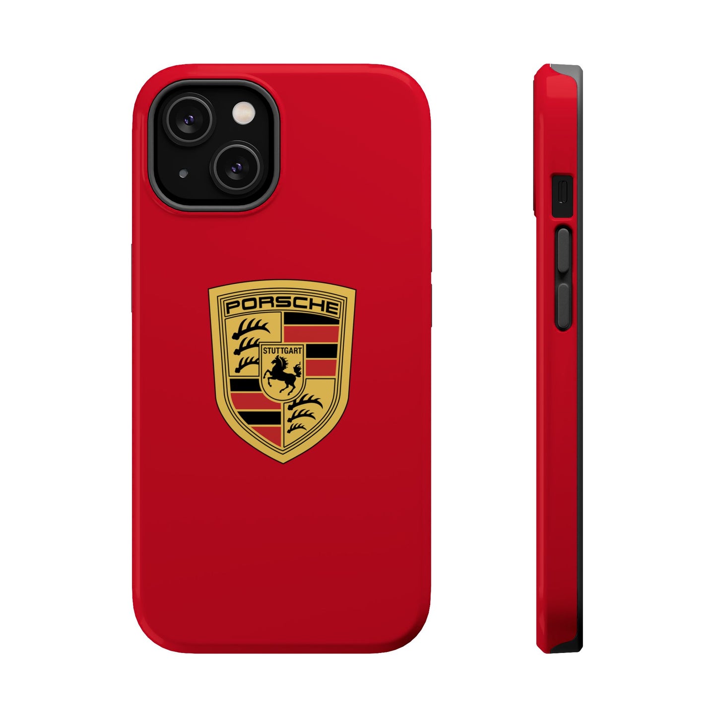 iPhone MagSafe Tough Case - Porsche Crest - Dark Red Gloss/Matte - iPhone 14-16 Pro Max