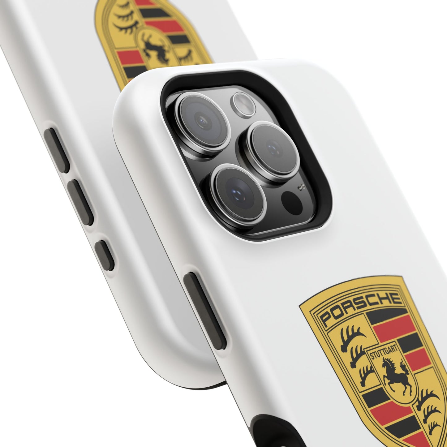 iPhone MagSafe Tough Case - Porsche Crest - White Gloss/Matte - iPhone 14-16 Pro Max