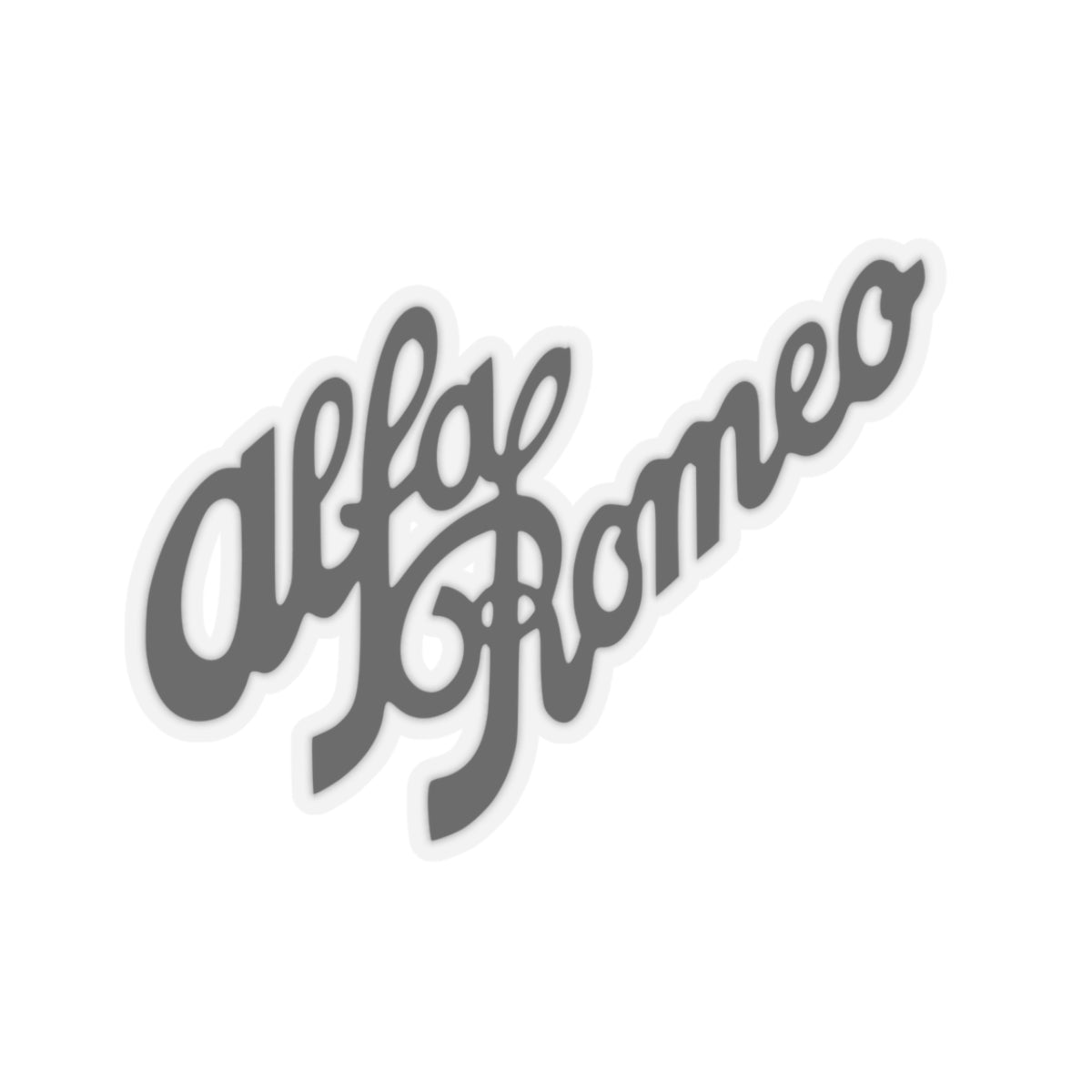 1930s Alfa Romeo Logo Script Kiss-Cut Stickers in Black - Transparent or White Background - 4 Sizes