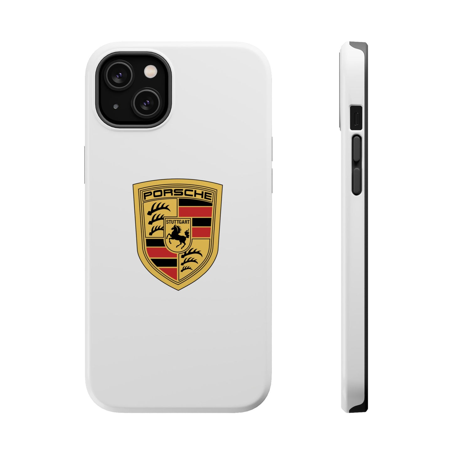 iPhone MagSafe Tough Case - Porsche Crest - White Gloss/Matte - iPhone 14-16 Pro Max