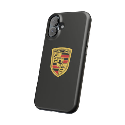 Porsche Crest iPhone MagSafe Elegance Case - iPhone 13 through 16 Pro Max - Black Gloss or Matte