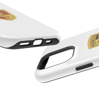 iPhone MagSafe Tough Case - Porsche Crest - White Gloss/Matte - iPhone 14-16 Pro Max