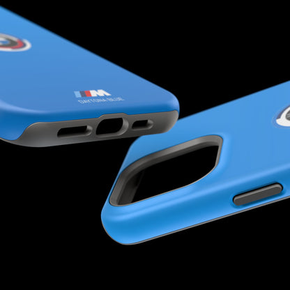 BMW G8X Daytona Blue iPhone MagSafe Tough Case - 50 Jahre Logo and M Piping