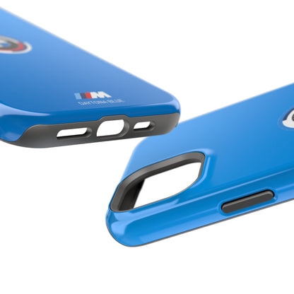 BMW G8X Daytona Blue iPhone MagSafe Tough Case - 50 Jahre Logo and M Piping