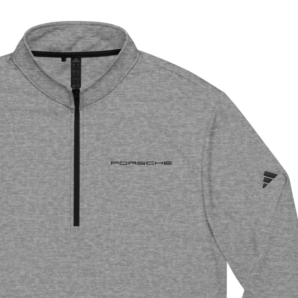 Adidas® Quarter-Zip Pullover - Porsche Script Logo in Black Embroidery