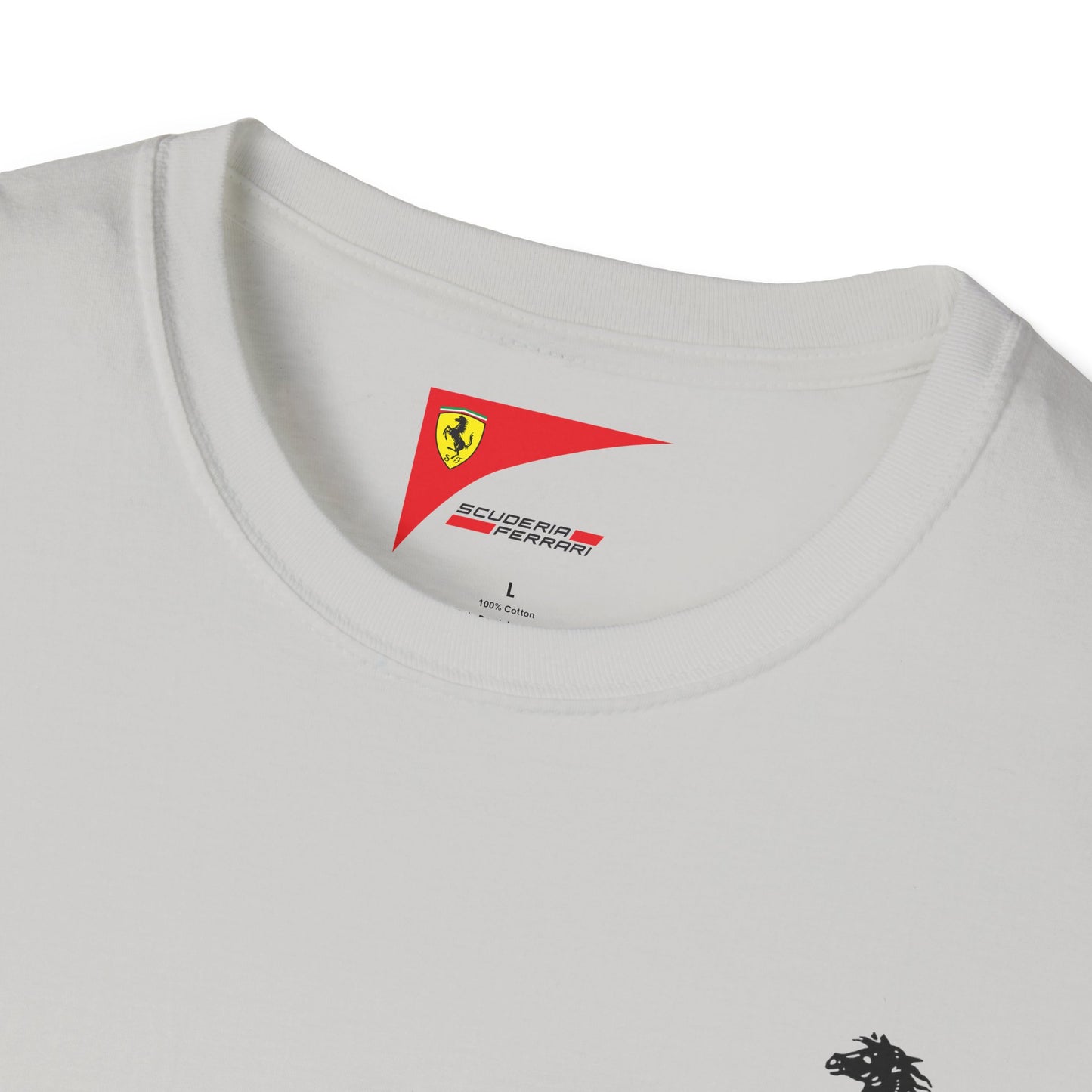 Ferrari Unisex Soft-Style T-Shirt - Prancing Horse & Scuderia Ferrari Logo