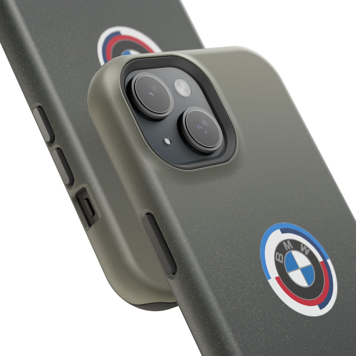 BMW G8X Dravit Grey With Gold Flecks iPhone MagSafe Tough Case - 50 Jahre Logo and M Piping