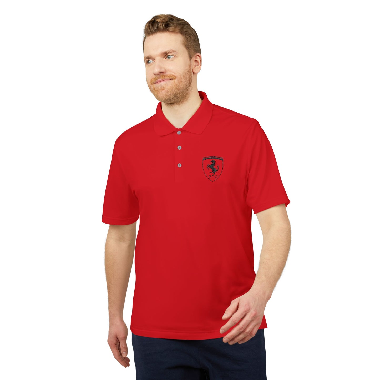 adidas Unisex Performance Polo with Ferrari Scuderia Silhouette Embroidery – Stylish & Functional - Multiple Colors